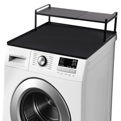 Wenceda Washer and Dryer Countertop with Retractable Shelf and Silicone Mat Universal Front Load Washer and Dryer Countertop Set Washer Dryer Shelf with Mat for Laundry Room Organization 1425 Inch - Image 1