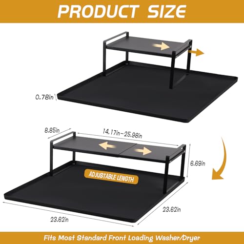 Wenceda Washer and Dryer Countertop with Retractable Shelf and Silicone Mat Universal Front Load Washer and Dryer Countertop Set Washer Dryer Shelf with Mat for Laundry Room Organization 1425 Inch - Image 3