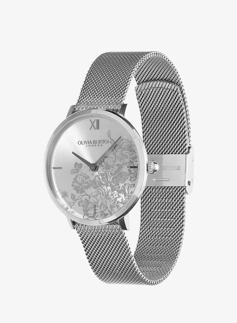 Olivia Burton Floral Blooms Analogue Watch with Steel Bracelet - 24000115