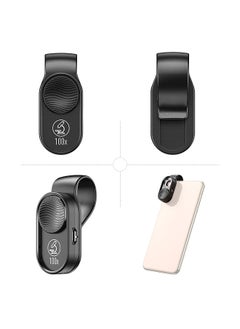 APEXEL APEXEL APL-MS001 مجهر صغير محمول للهواتف الذكية، تكبير 100X، ضوء LED مدمج مع مشبك عالمي لاستكشاف النباتات، فحص لوحة دوائر مجوهرات المنسوجات  - Image 3