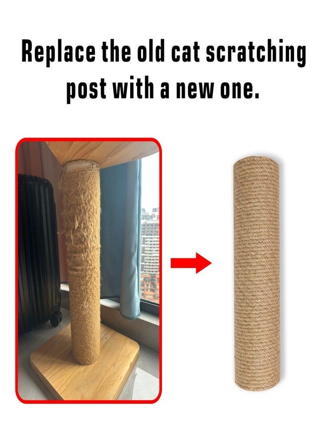 TQEW Replacement Cat Scratching Sisal Post Length 17.72in（45cm） Cat Tree Cat Scratching Post Extension Post with M10 Screw Replacement Cat Scratching Post Part - Image 3