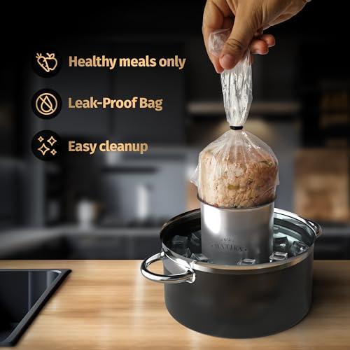 Matiks Ham Press Cooking Poly Bags for Boiling compatible with Ham Maker, Healthy Food Boil Bag Perfect for Lunch Deli Meat, Seafood, Vegetables, BPA-Free Plastic Freezer Bag, 8'' x 14'', 40 Bags by Matiks - Image 4
