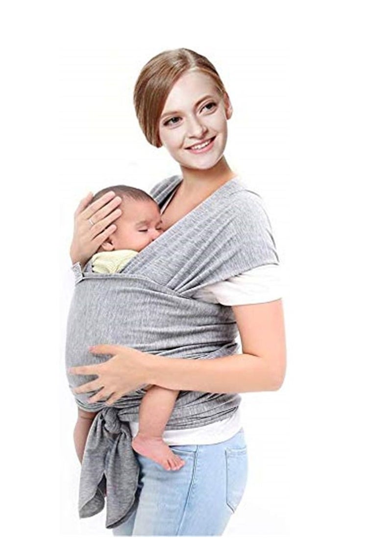 Baby Wrap Carrier Nursing Cover Blanket for Newborn and Infant Gray