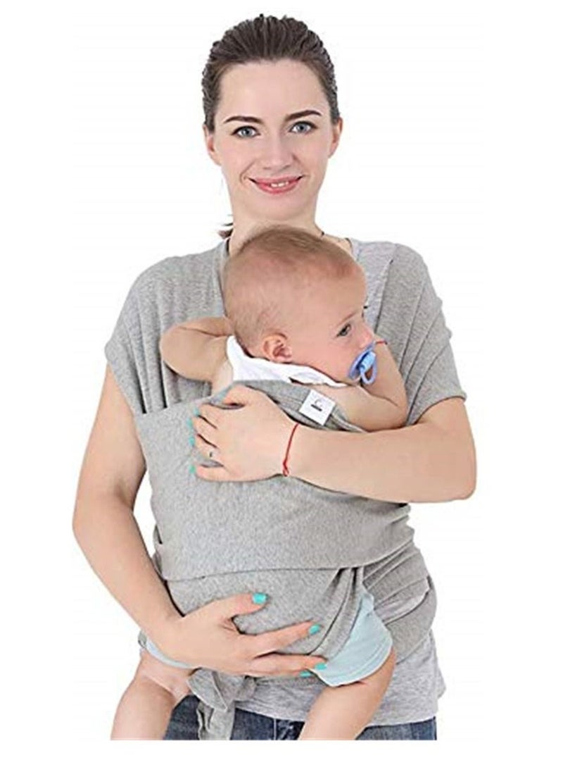 Baby Wrap Carrier Nursing Cover Blanket for Newborn and Infant Gray