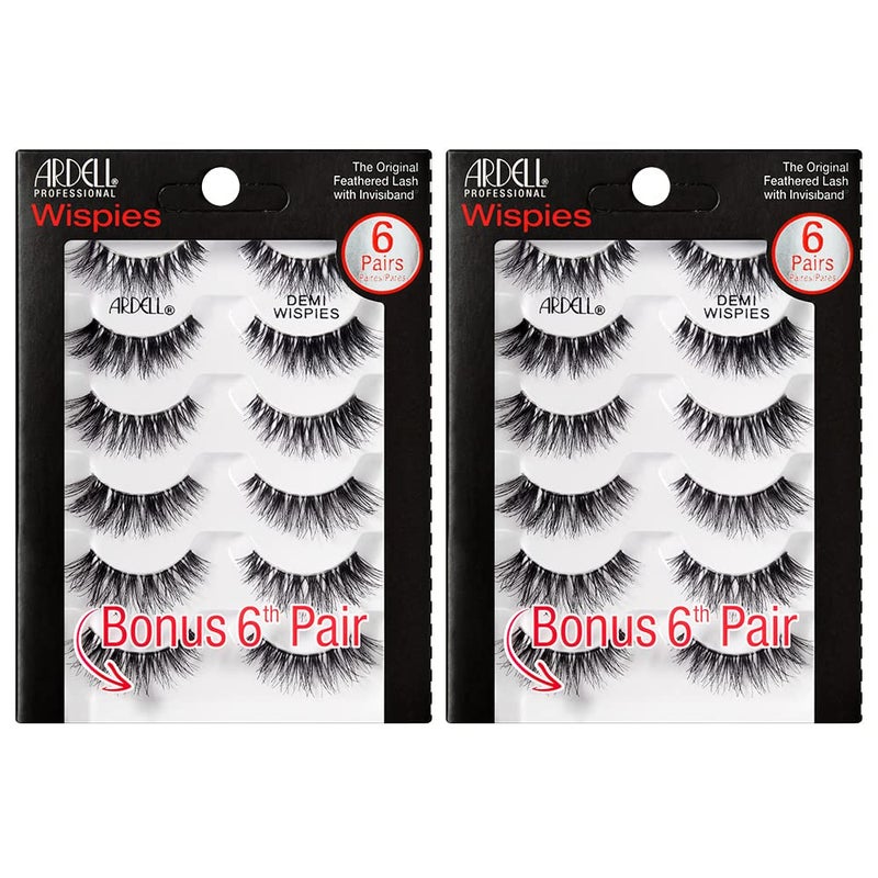 Ardell Demi Wispies False Eyelashes Multipack â€“ Natural Lashes Wispy with Invisiband for Lightweight Comfort, 6 Pairs, 2 Pack - Image 1