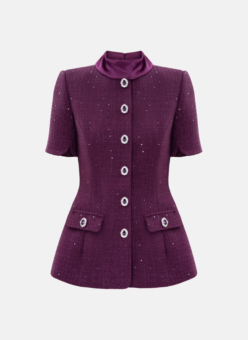 Lichi  Fitted sequin tweed jacket for Women | Best Price UAE
