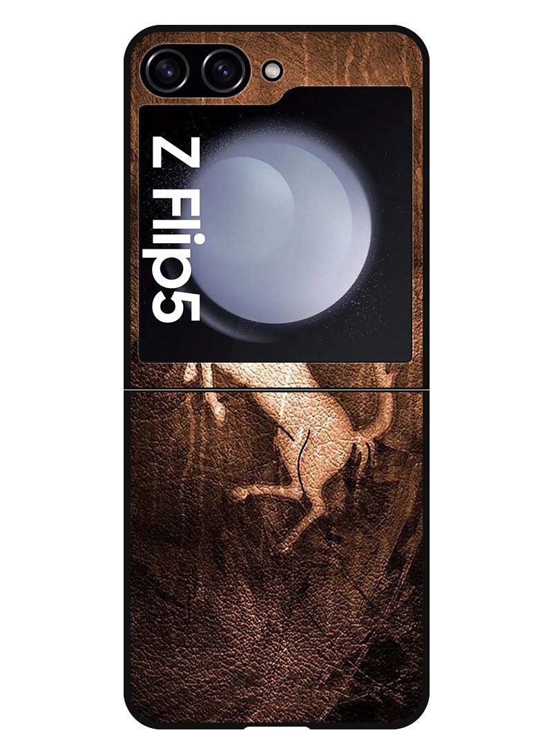 Theodor Protective Case Anti Scratch Shock Proof Bumper Cover For Samsung Galaxy Z Flip 5 Leather Horse - Image 1