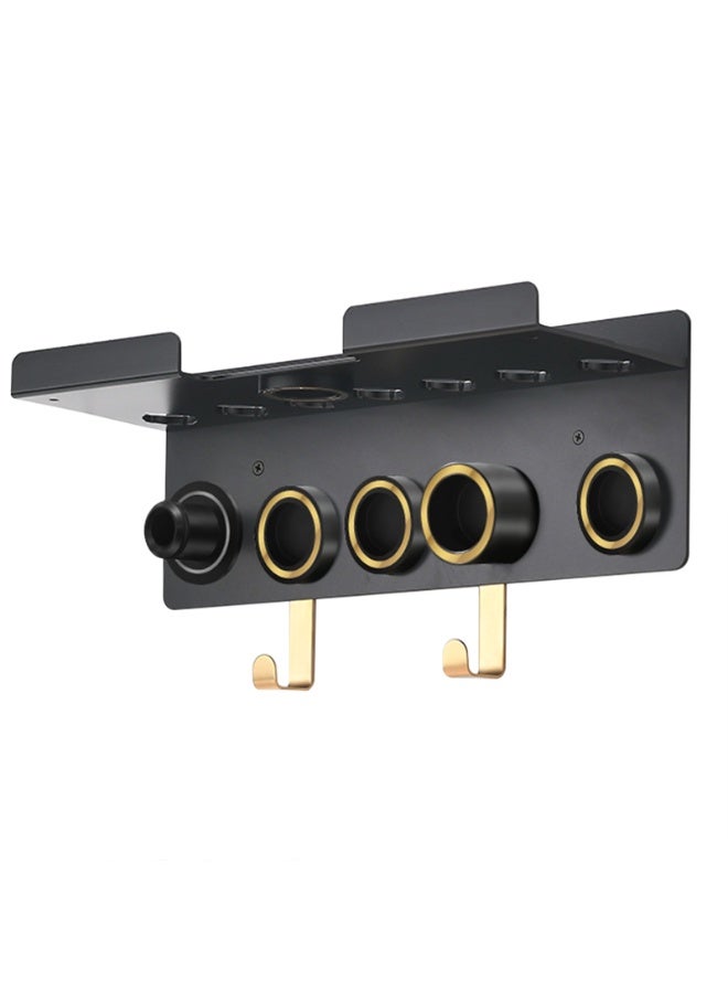 Hairdryer and Curling Iron Holder Wall-Mounted Storage Rack Compatible with Dyson Supersonic Hairdryer Bathroom/Bedroom/Washroom Storage Solution (Black) - Image 1