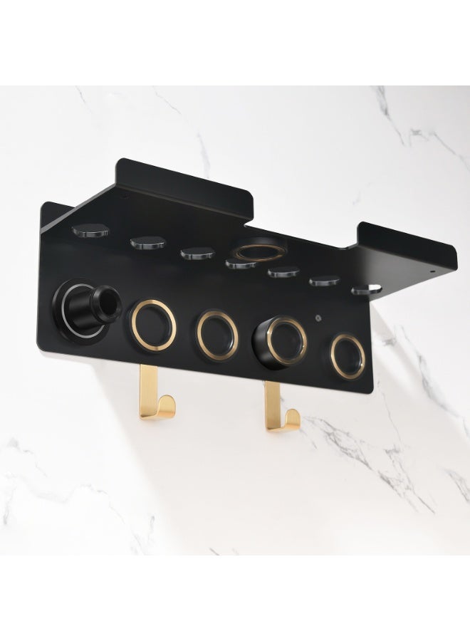 Hairdryer and Curling Iron Holder Wall-Mounted Storage Rack Compatible with Dyson Supersonic Hairdryer Bathroom/Bedroom/Washroom Storage Solution (Black) - Image 5