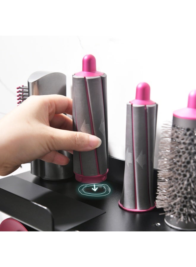 Hairdryer and Curling Iron Holder Wall-Mounted Storage Rack Compatible with Dyson Supersonic Hairdryer Bathroom/Bedroom/Washroom Storage Solution (Black) - Image 4
