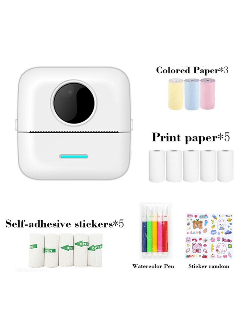 Kidle Thermal Mini Printer,Bluetooth Printer for Phone, Wireless Label Printer with Tape，Compatible with iOS&Android Printer X5 powder+5 stickers+5 regular paper+3 colored paper+6 colored pens+1 sticker - Image 5