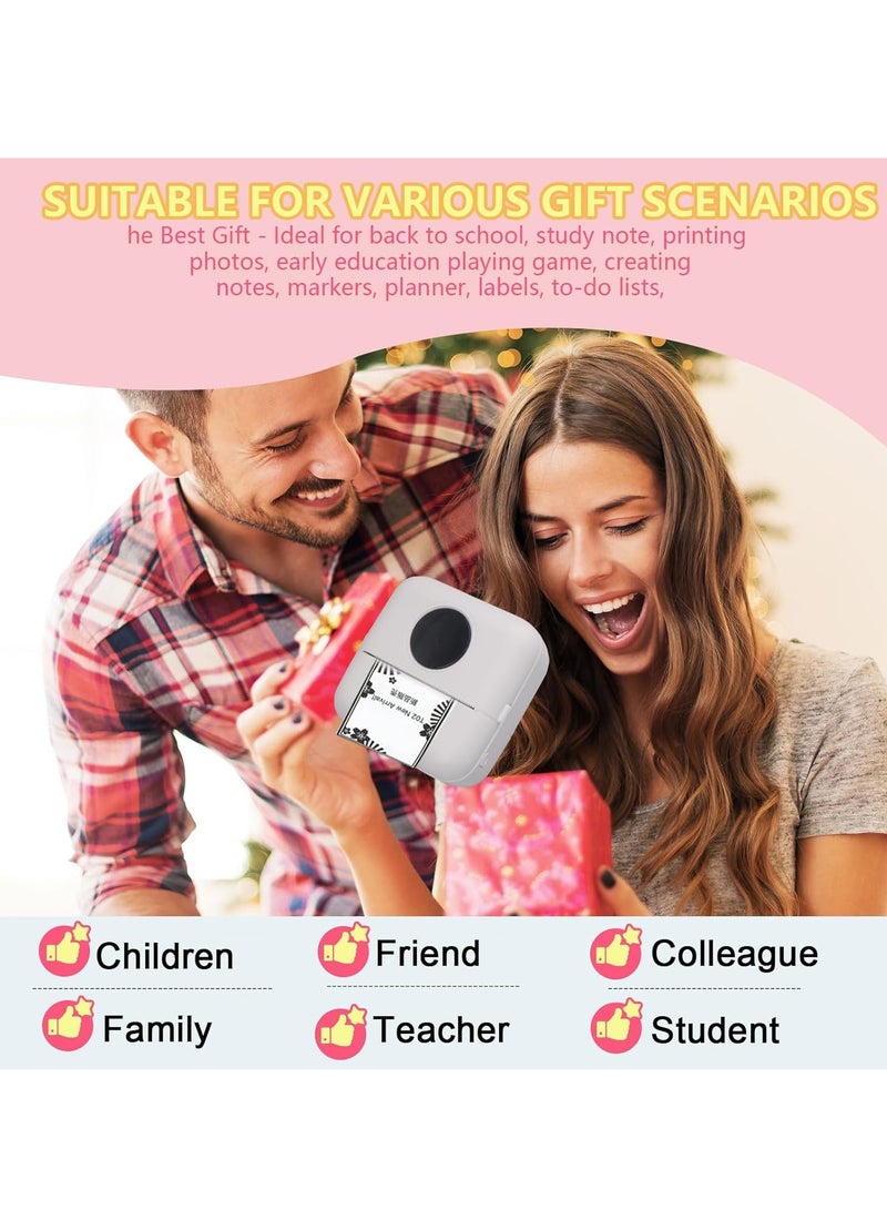 Kidle Thermal Mini Printer,Bluetooth Printer for Phone, Wireless Label Printer with Tape，Compatible with iOS&Android Printer X5 powder+5 stickers+5 regular paper+3 colored paper+6 colored pens+1 sticker - Image 3