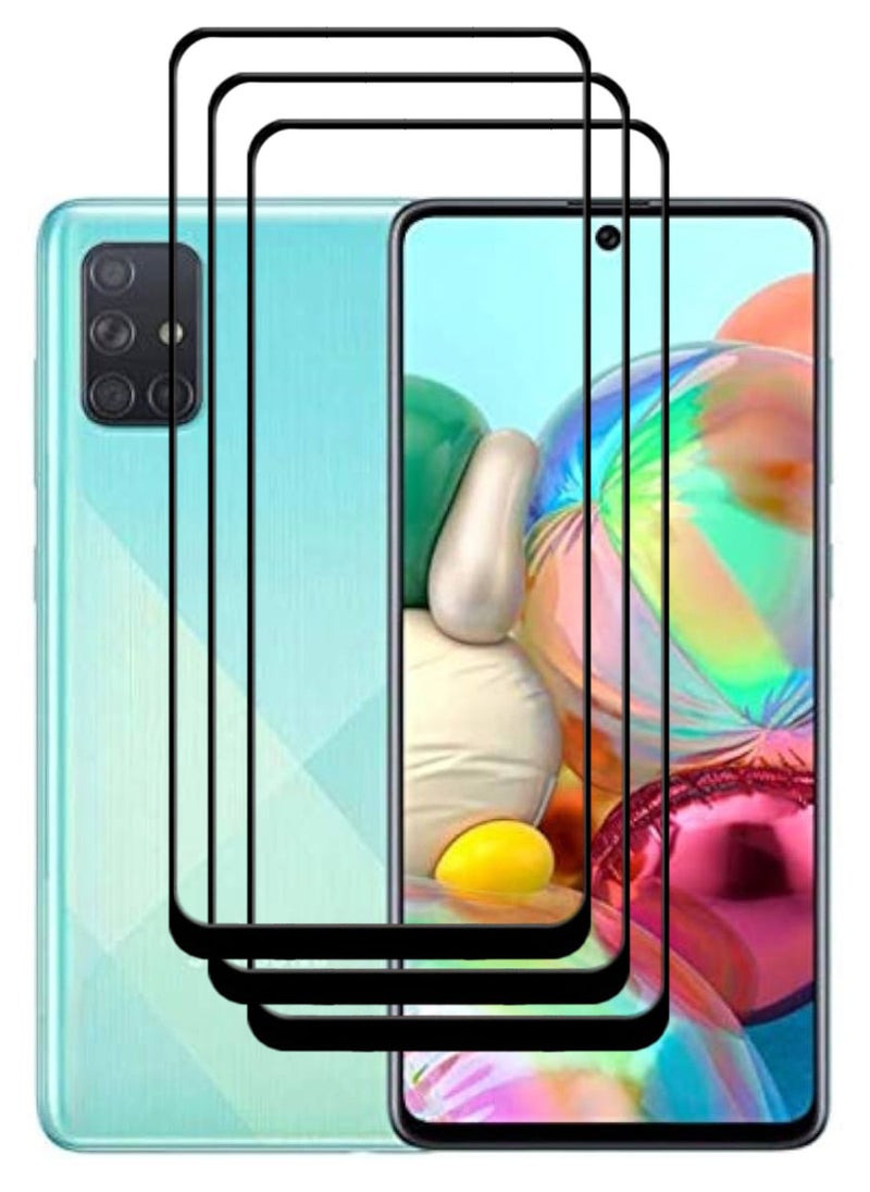 ACLIX 3 Pieces Antistatic ESD Dustproof Premium Quality High Definition Tempered Glass Screen Protector Designed For Samsung Galaxy A71 - Image 1