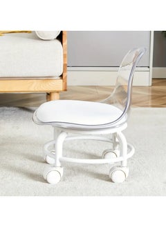 HOME TASTE Multipurpose Low Rolling Stool with Wheels – Soft Cushion & Transparent Acrylic Backrest | 360° Swivel Chair for Home, Office, Salon, Gardening, Kids & Baby Feeding | Indoor/Outdoor Use  - Image 2