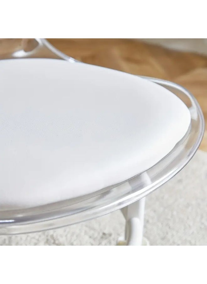 HOME TASTE Multipurpose Low Rolling Stool with Wheels – Soft Cushion & Transparent Acrylic Backrest | 360° Swivel Chair for Home, Office, Salon, Gardening, Kids & Baby Feeding | Indoor/Outdoor Use  - Image 3