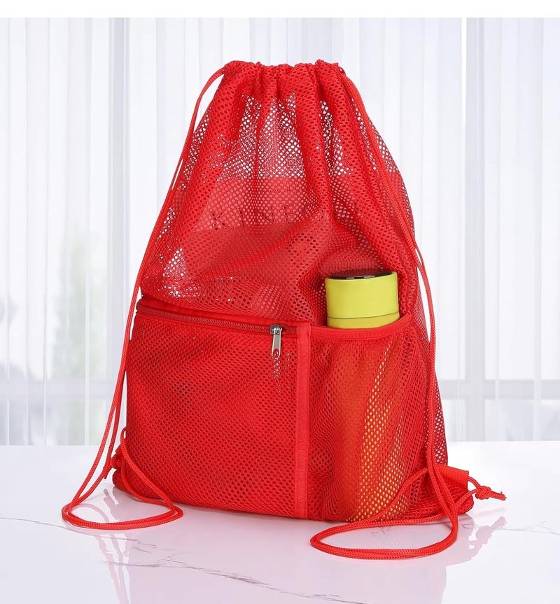 ALASKA ® Air Mesh Drawstring Backpack Bag, Multifunction Mesh Bag for Swimming,Gym, Athlatics, Travelling Clothes, Beach & Multi-Use Travel Backpack - Image 3