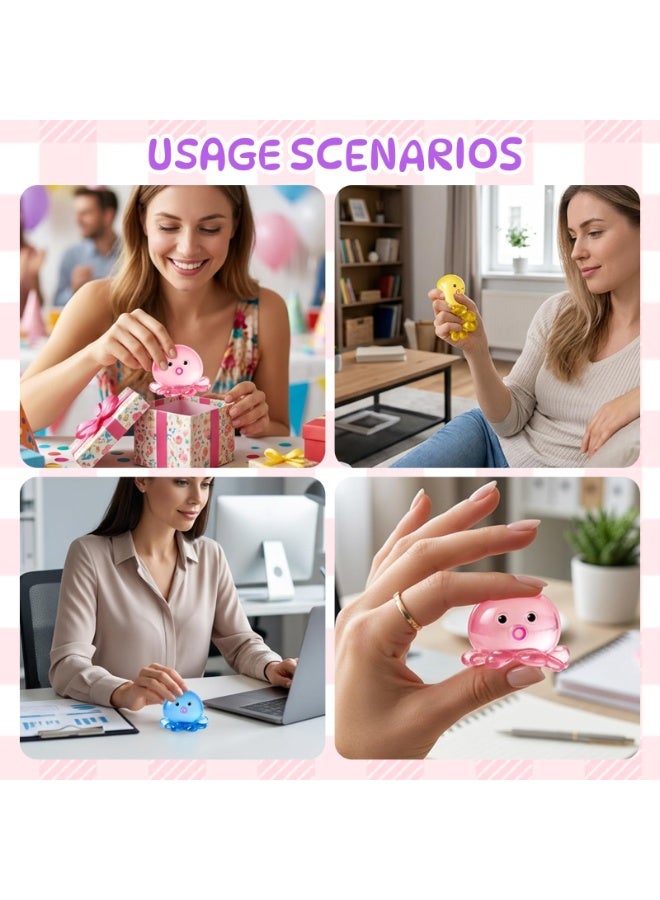 Pink Octopus Sensory Squishy Ball Toy, Calming Stress Relief for Kids & Adults - Image 4