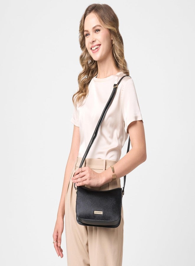 Caprese Carol Medium Sling Bag for Women with Adjustable Strap & Zipper Closure for Comfortable Wear | Versatile Handbag for Everyday Use, Travel, and Special Occasions (Black) - Image 2