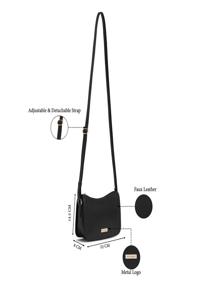 Caprese Carol Medium Sling Bag for Women with Adjustable Strap & Zipper Closure for Comfortable Wear | Versatile Handbag for Everyday Use, Travel, and Special Occasions (Black) - Image 3