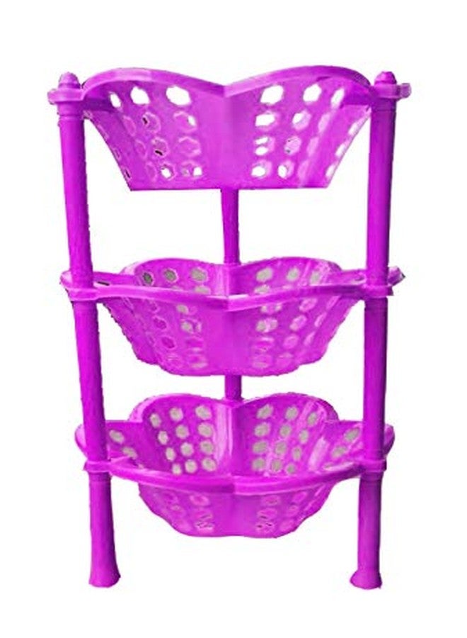 Logro Plastic Stand Rack Vegetable Baskets for Kitchen and Multipurpose Use. (3 Step Rack, Color May Vary) - Image 2