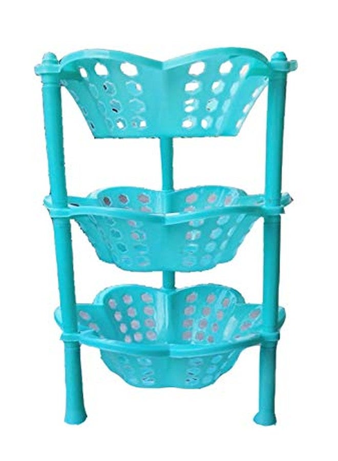 Logro Plastic Stand Rack Vegetable Baskets for Kitchen and Multipurpose Use. (3 Step Rack, Color May Vary) - Image 3