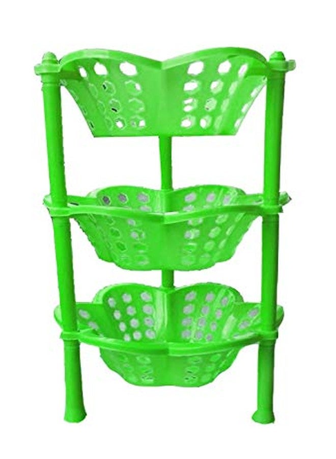 Logro Plastic Stand Rack Vegetable Baskets for Kitchen and Multipurpose Use. (3 Step Rack, Color May Vary) - Image 1