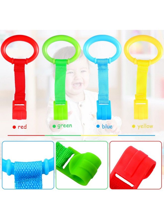 Sumind 8 قطع حلقة سحب سرير الأطفال حلقات مساعدة تمارين المشي للأطفال حلقة الوقوف على السرير حلقة معلقة حلقات سحب سرير للأطفال في ملعب اللعب حلقة سرير للأطفال الصغار (3.5 × 2.8 بوصة) - Image 4