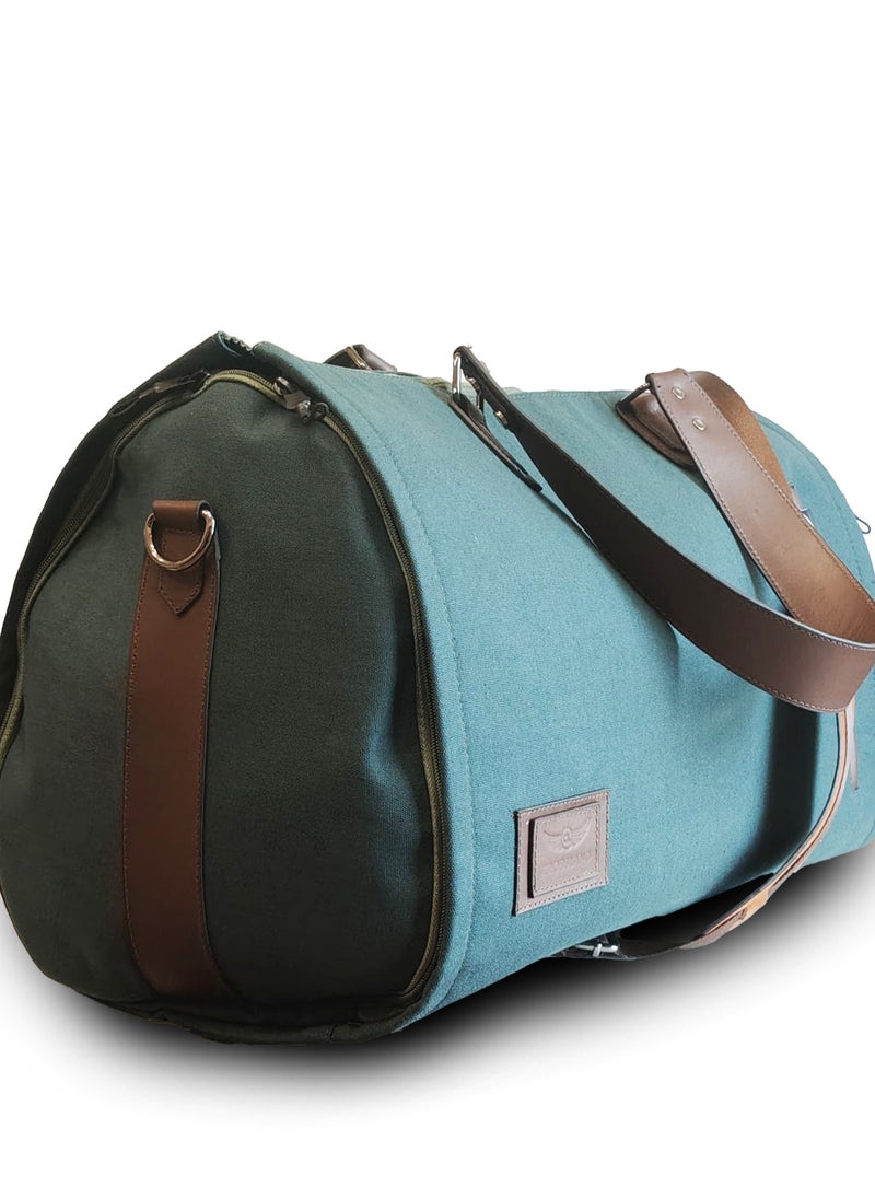 Crossland CROSSLAND Multifunctional Convertible Garment Duffel Bag Suit Storage Bag With Shoe Pouch Large Capacity Carry On Luggage For Travel -Olive  - Image 2