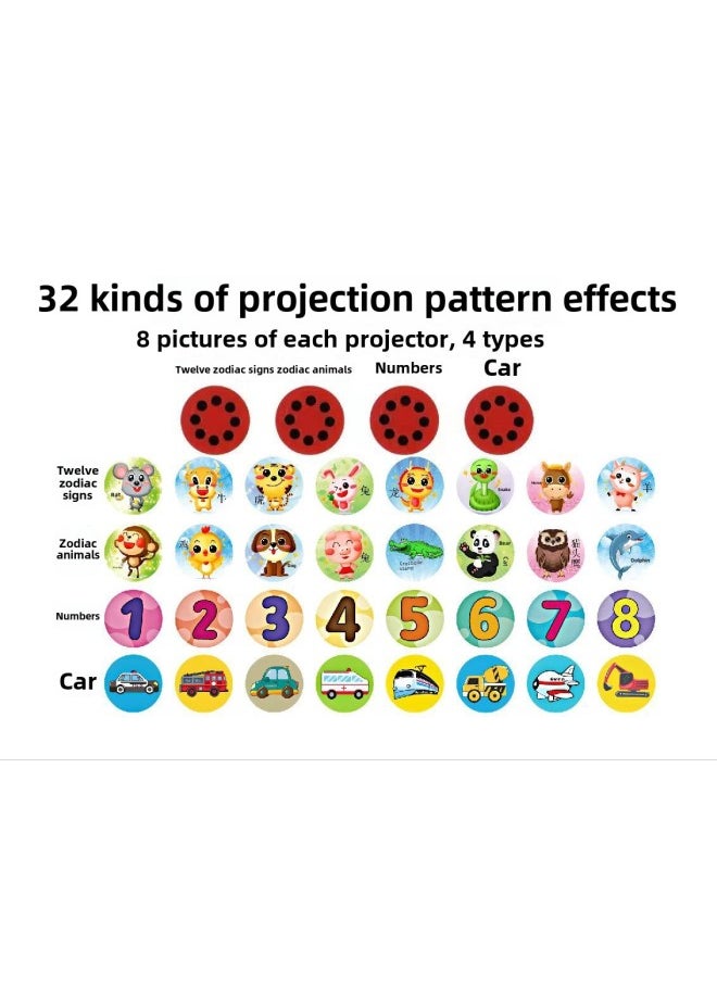 Generic - Children's Projection Flashlight Toys Children's Flashlight Early Education Map Recognition Projector Projection Flashlight Luminous Toys-Color:4 Card 32 Figure - Image 1