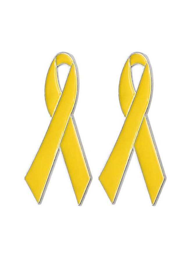 FORUBUS Yellow Ribbon Awareness Brooch Pin – Bring Them Home, Suicide Prevention, Missing Children, Liver Disease Awareness-2pcs - Image 1