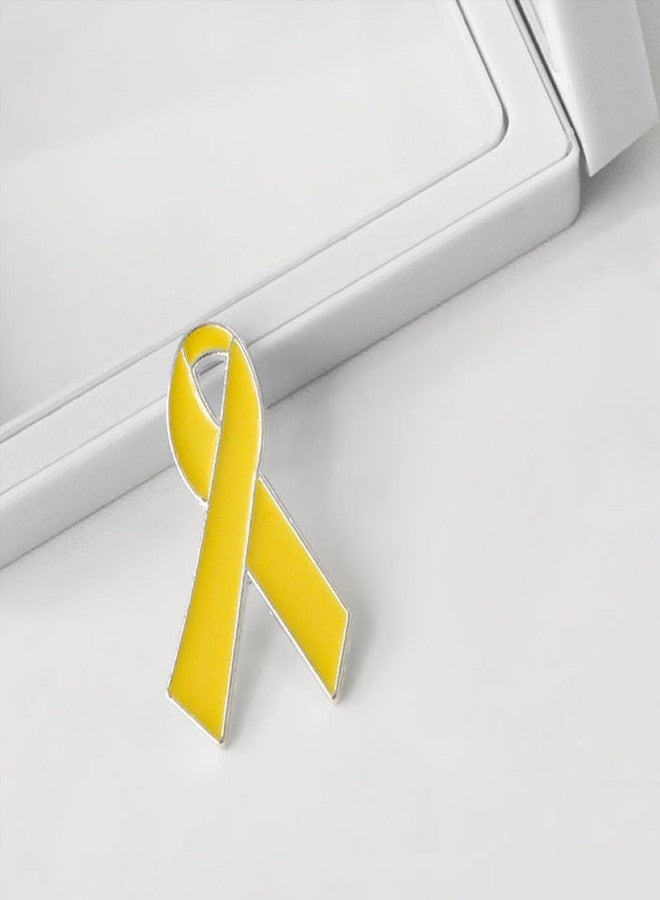 FORUBUS Yellow Ribbon Awareness Brooch Pin – Bring Them Home, Suicide Prevention, Missing Children, Liver Disease Awareness-2pcs - Image 2