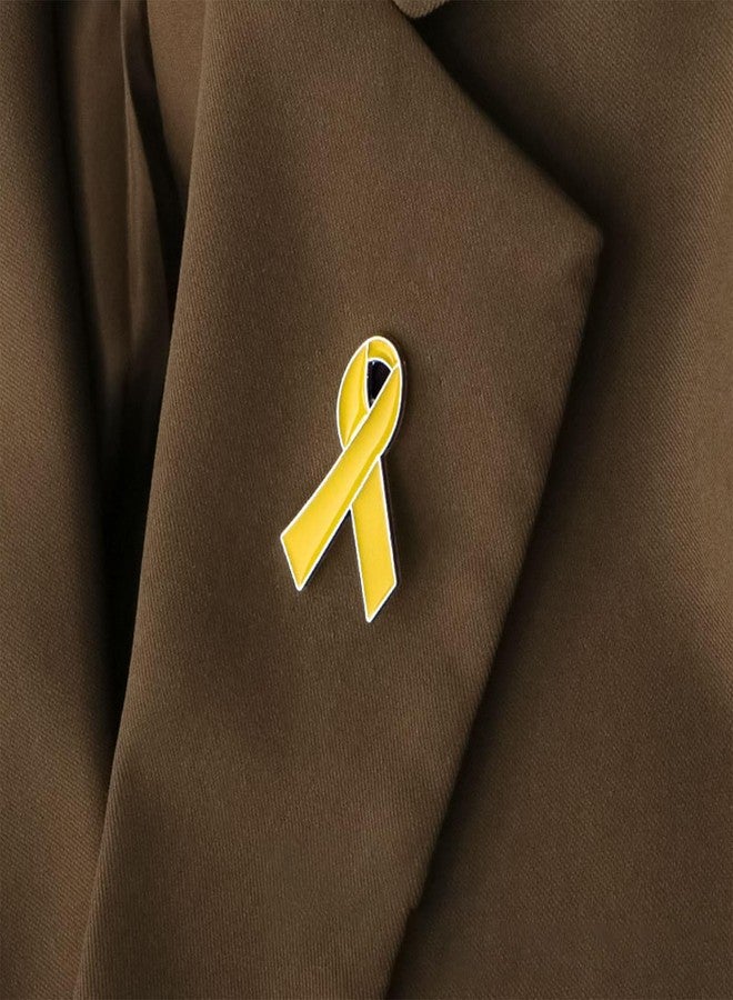 FORUBUS Yellow Ribbon Awareness Brooch Pin – Bring Them Home, Suicide Prevention, Missing Children, Liver Disease Awareness-2pcs - Image 3