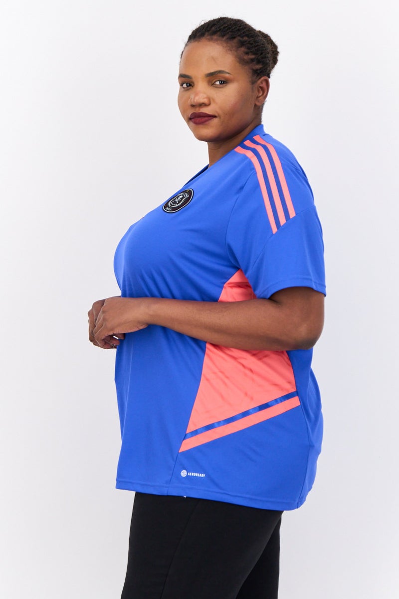 Adidas Women Sportswear Fit Short Sleeves Orlando Pirates Football Jersey Shirt, Blue  - Image 4