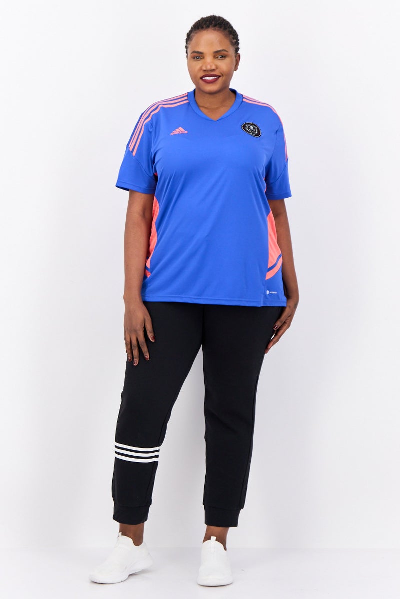 Adidas Women Sportswear Fit Short Sleeves Orlando Pirates Football Jersey Shirt, Blue  - Image 3
