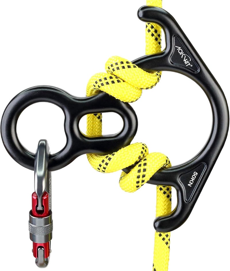 AOKWIT 50KN Rescue Figure, 8 Descender Large Bent-Ear Belaying and Rappelling Gear Belay Device Climbing for Rock Climbing Peak Rescue 7075 Aluminum Alloy - Image 2
