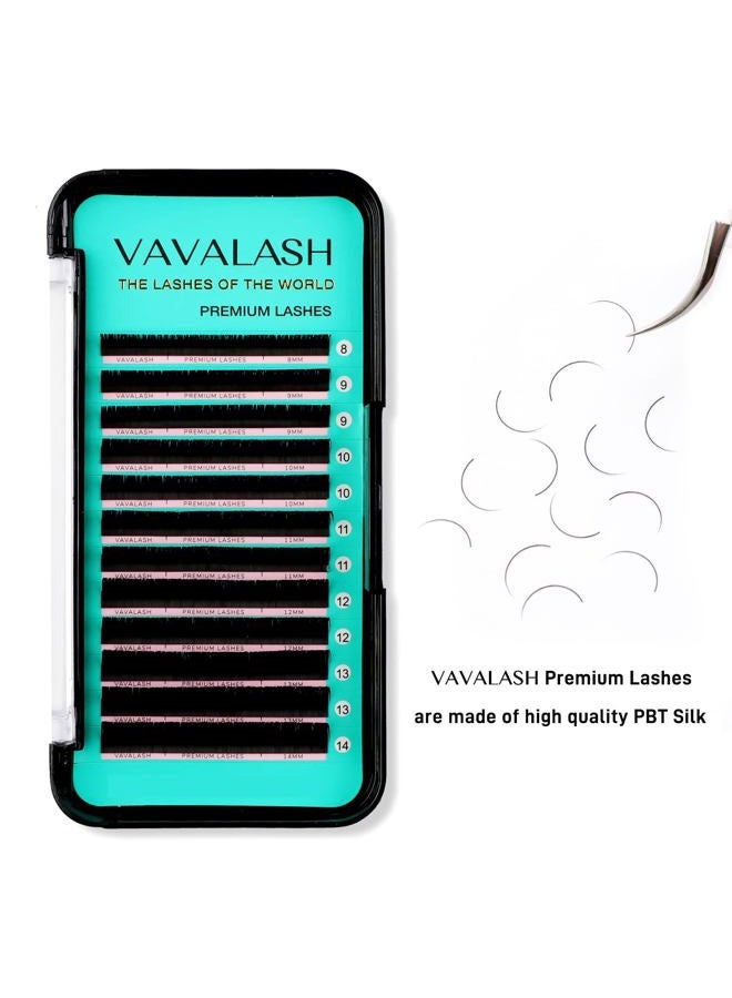 VAVALASH تمديدات الرموش 0.15 CC تجعيد 8-14 مم لوازم تمديد الرموش الفردية رموش حرير فاخرة حجم وكلاسيكي ناعمة غير لامعة داكنة تمديدات رموش احترافية (0.15-CC-8-14 مختلطة) - Image 2