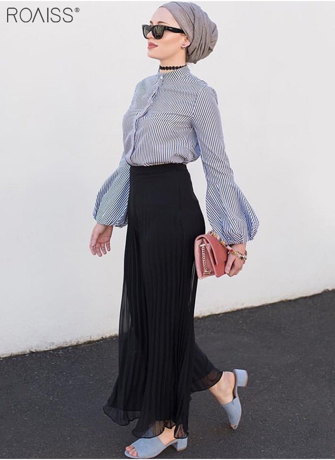 Women's Pleated Chiffon Wide Leg Pants Casual And Fashionable Loose Pants Solid Color Pants With A Sense Of Drape