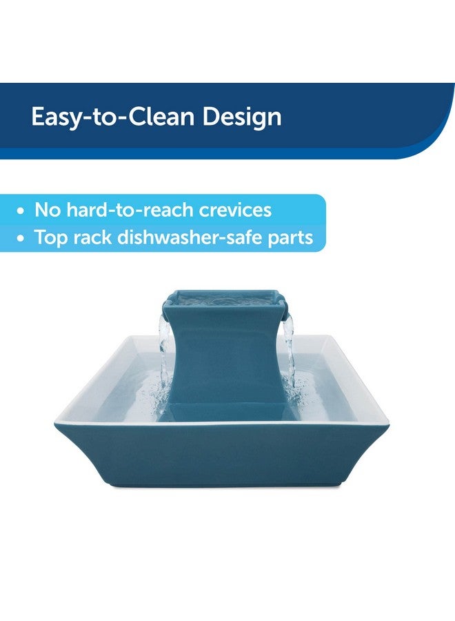 PetSafe Drinkwell Pagoda Pet Fountain 70 Oz/ 2L Capacity  Elevated Indoor Ceramic Cat Water Fountain, 2 Levels Of FreeFalling Water, Included Carbon & Foam Filter Provide Fresh Water With Every Sip - Image 5