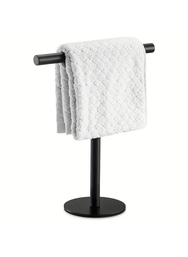 Freestanding Towel Rack Stand Heavy Duty Base Matte Black Bathroom Kitchen Organizer - Image 5