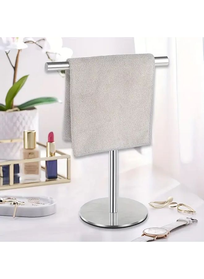 Freestanding Towel Rack Stand Heavy Duty Base Matte Black Bathroom Kitchen Organizer - Image 1
