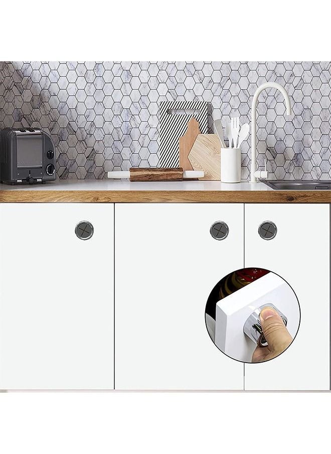 3 Pcs Kitchen Towel Hooks, Chrome Finish Round Adhesive Dish Towel Hook Holders, Wall Mount Hand Towel Hook, Towel Stopper for Toilet Bathroom Kitchen (Silver) - Image 3