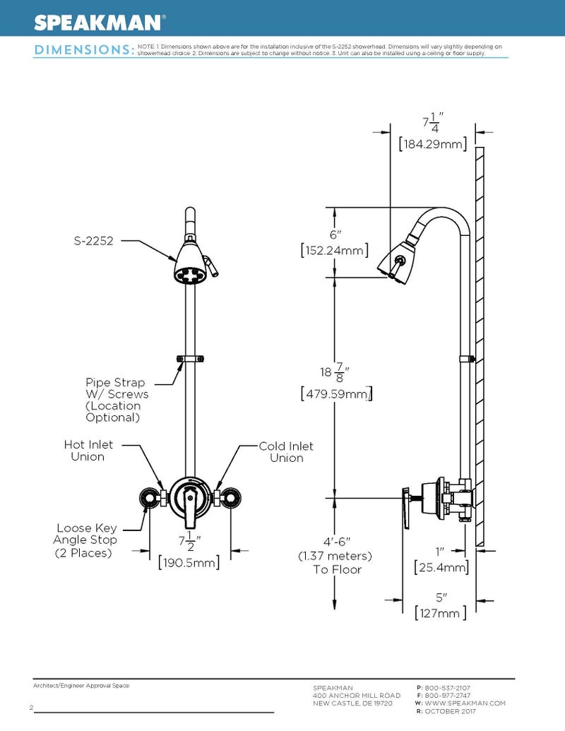 Speakman Sentinel Mark II S-1495-AF Exposed Shower with Showerhead, Head, Polished Chrome - Image 3