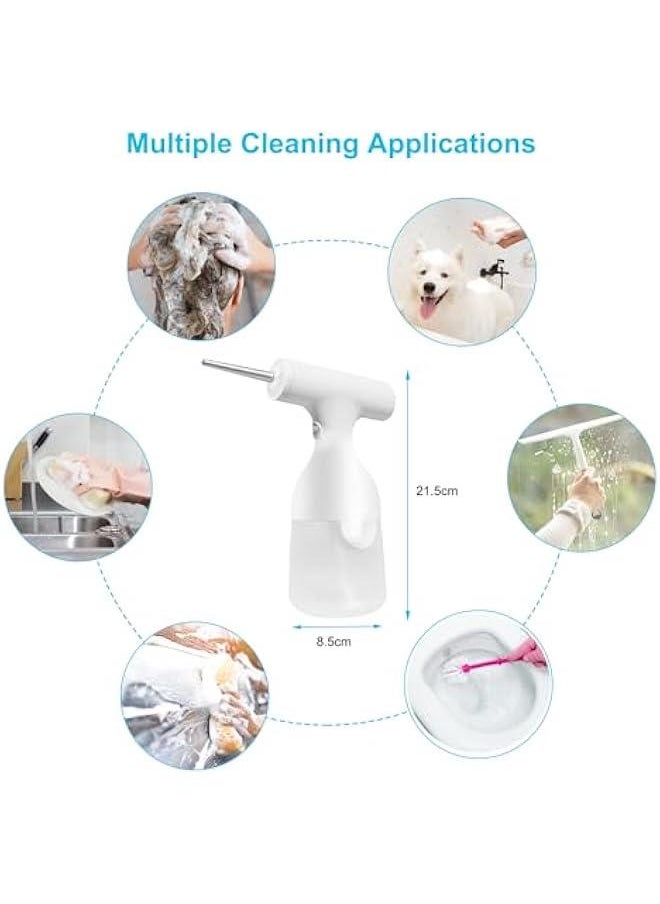Generic - Automatic Soap Dispenser, Foam Soap Sprayer 350ML with 2 Nozzles and USB Cable, 1200Mah Foam Machine for Kitchen Bathroom Dog Bath Cat Bath, Electric Dog Cleaning Foam Soap Dispenser,White - Image 1