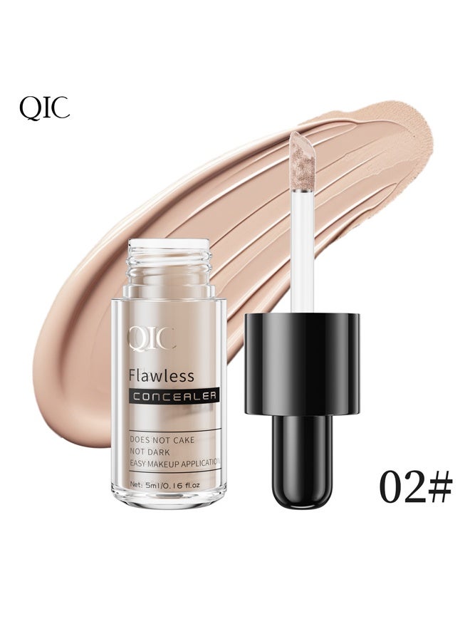 كيو اي سي خافي عيوب الوشم المقاوم للماء سائل-تغطية كاملة ، خالية من التجعد ، يغطي الهالات السوداء ، ندبات حب الشباب والعيوب (#02) - Image 1