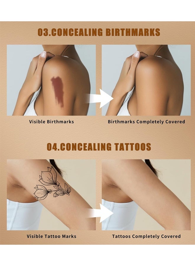 كيو اي سي خافي عيوب الوشم المقاوم للماء سائل-تغطية كاملة ، خالية من التجعد ، يغطي الهالات السوداء ، ندبات حب الشباب والعيوب (#02) - Image 3