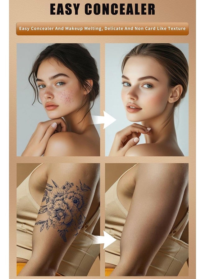 كيو اي سي خافي عيوب الوشم المقاوم للماء سائل-تغطية كاملة ، خالية من التجعد ، يغطي الهالات السوداء ، ندبات حب الشباب والعيوب (#02) - Image 2