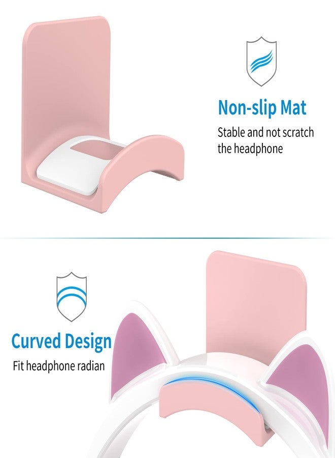 SOKUSIN Headphone Stand Headset Holder - 3M Adhesive Gaming Earphones Hanger, Universal Desk Wall Mount Hook for Most Headphone/Game Controller, Compatible with Sennheiser, Sony, Bose, Beats (Pink) - Image 4