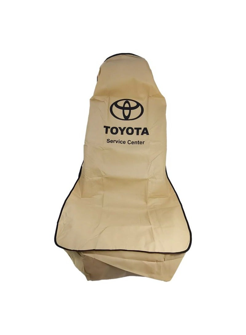 TOYOTA Seat Dust Dirt Protection Cover, Extra Protection For Your Seat 2 Pcs Set, Car Seat Cover, Beige - Image 3