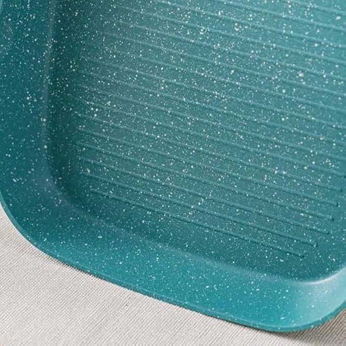 Chef's Delight ChefS Delight Florin Grill Pan With Marble Coating NonStick PfoaFree Cookware For Healthy Grilling Induction  Gas Stove Compatible Kitchen Pan 28X45Cm  Green - Image 2