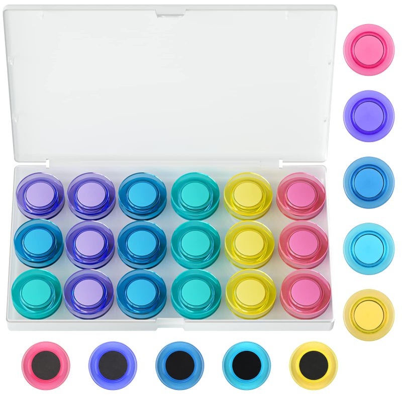 MaxGear Whiteboard Magnets 36 Pack Strong Refrigerator Magnets for Kitchen School Supplies for Teachers 3 cm Round Colored Magnetic Pieces for Classroom Refrigerator Office Home 5 Colors